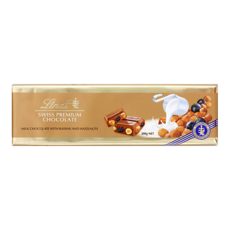 

Шоколад Lindt Swiss Premium Milch Chocolate Traube Nuss 300 g