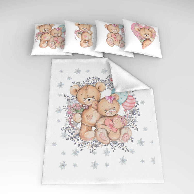 

Набір сатинових панелей "Ведмедики у квітковому вінку"