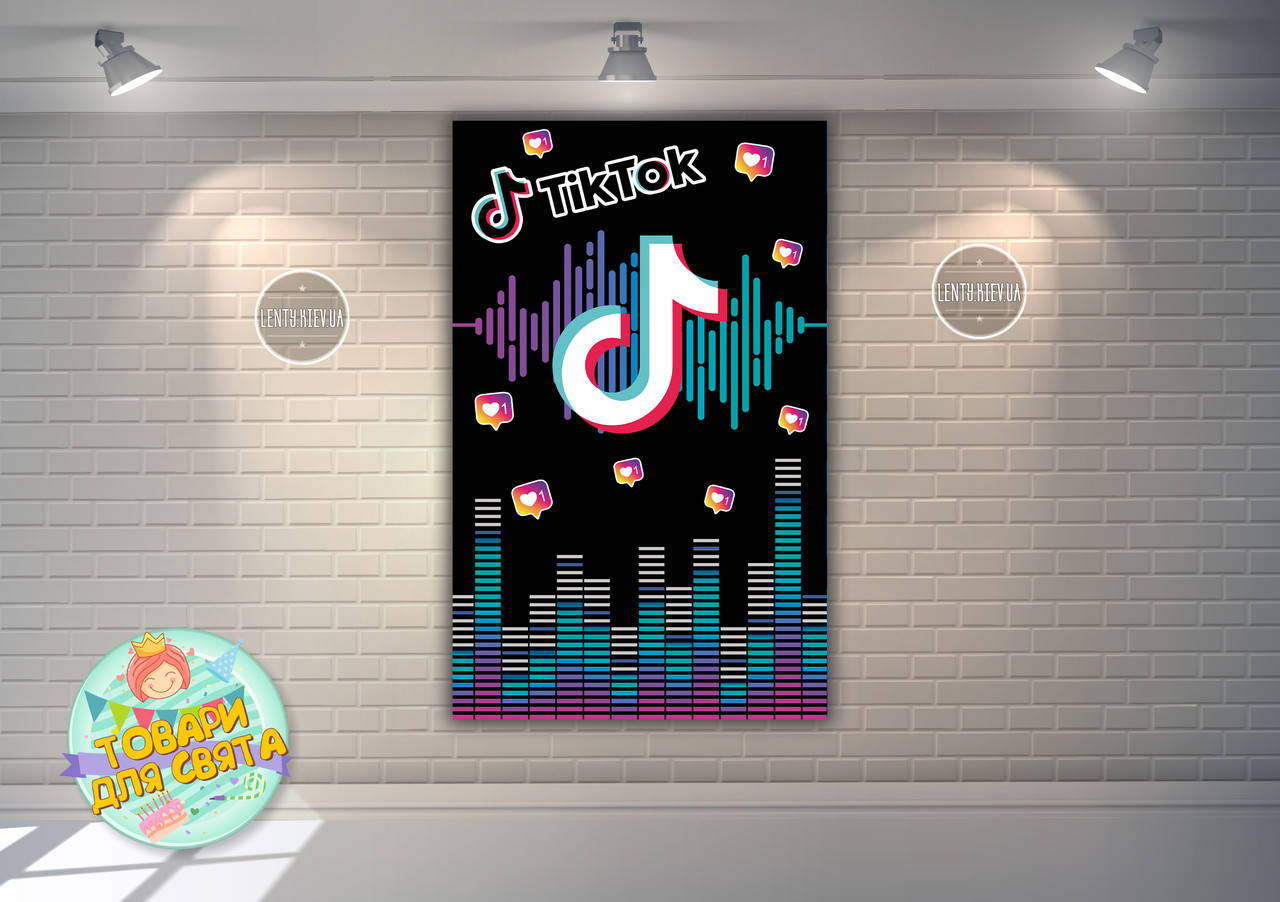 

Плакат 120х75 см TikTok / Тик Ток" Вертикальный (Тематический) " для Кенди - бара -