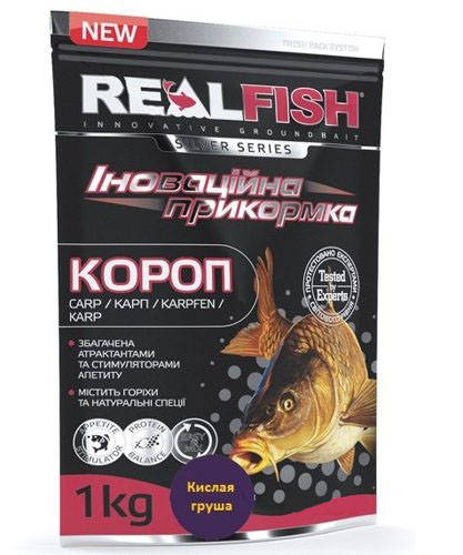 

Прикормка Realfish Карп Кислая Груша 1кг