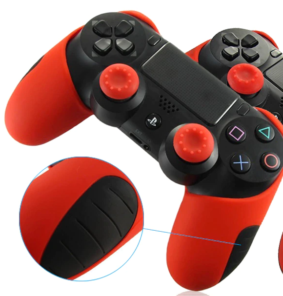 

Плотный чехол Bevigac для геймпада DualShock 4 PS4 + накладки / Красный