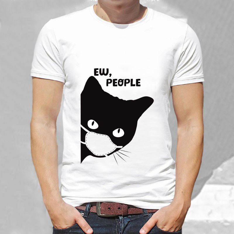 

Мужская футболка с прикольным котом Ew, people M