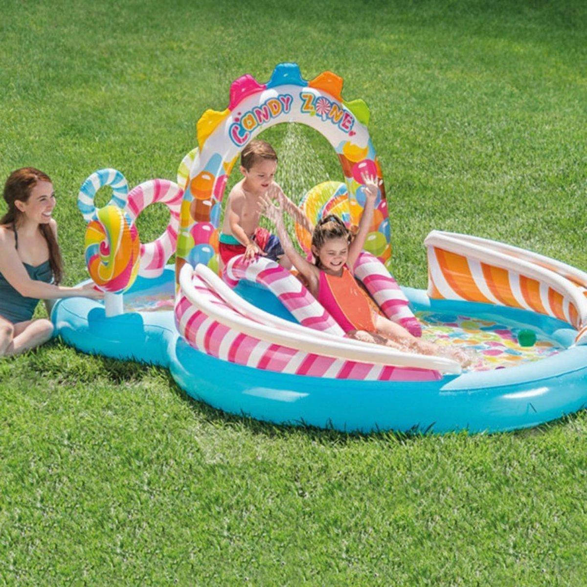 

Детский надувной игровой басейн с фонтаном Intex «Сладости», 259х191х130 см
