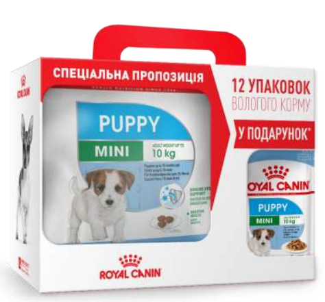 

Royal Canin Mini Puppy 4кг+12 паучей в подарок для щенков мини пород