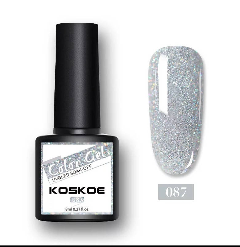 

8мл. Гель лак Color Gel Koskoe УФ UV, для маникюра, ногтей под лампу Блестки 087