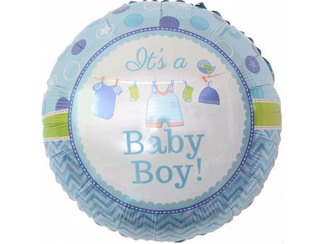 

Фольгированный шарик КНР 18" (45 см) Круг baby boy одежка, Разные цвета