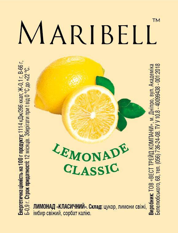 

Лимонад концентрат Классический Maribell 50 г, 25 шт.