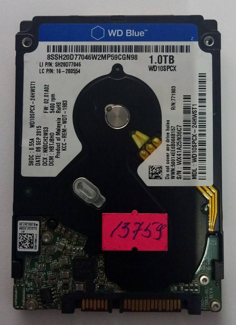 

Жесткий диск 1TB SSHD WD Blue 5400rpm 16MB WD10SPCX 2.5" SATA lll slim