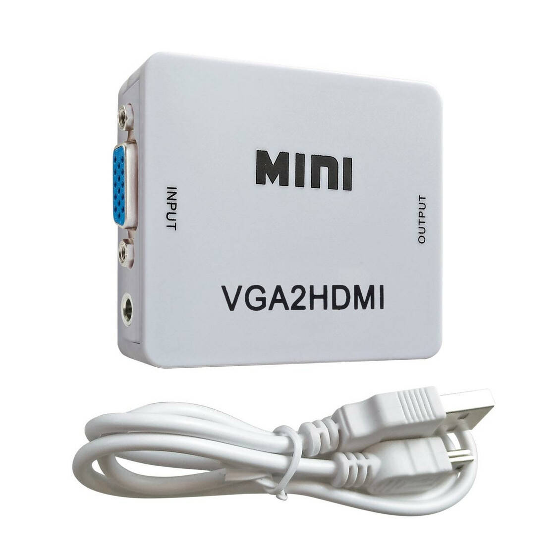 

Переходник-конвертер VGA (M) - HDMI (F) TRY FHD + Звук + miniUSB белый новый