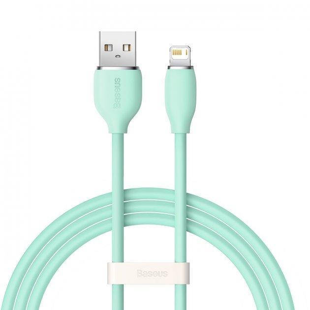

Кабель Baseus Jelly Liquid Silica Gel Fast Charging Data Cable USB to iP 2.4A 1.2m Green, Зелёный
