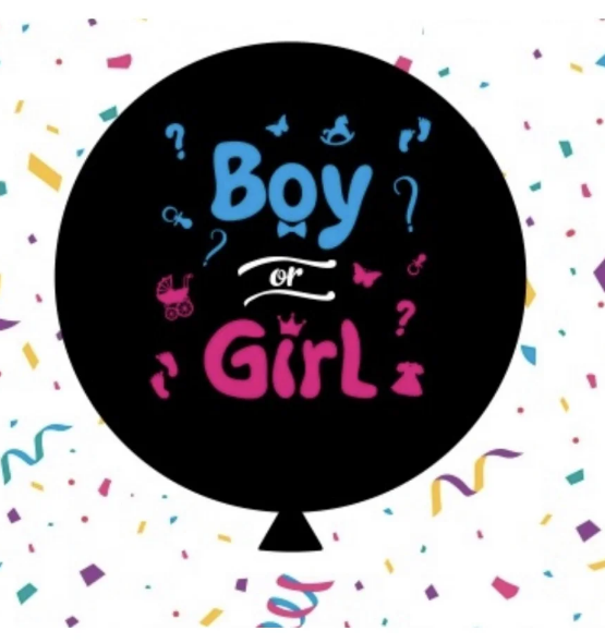 

Шар гигант"Boy or Girl" цв. 30" (80 см) в упаковке, Черный