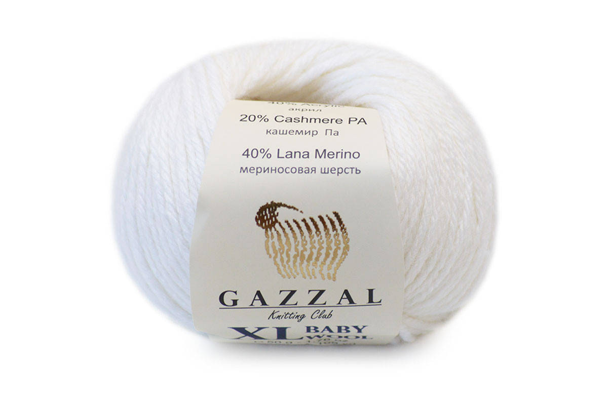 

Gazzal Baby Wool XL, белый №801