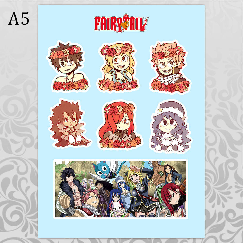 

Стикеры Аниме Fairy Tail без порезки 02, Разные цвета
