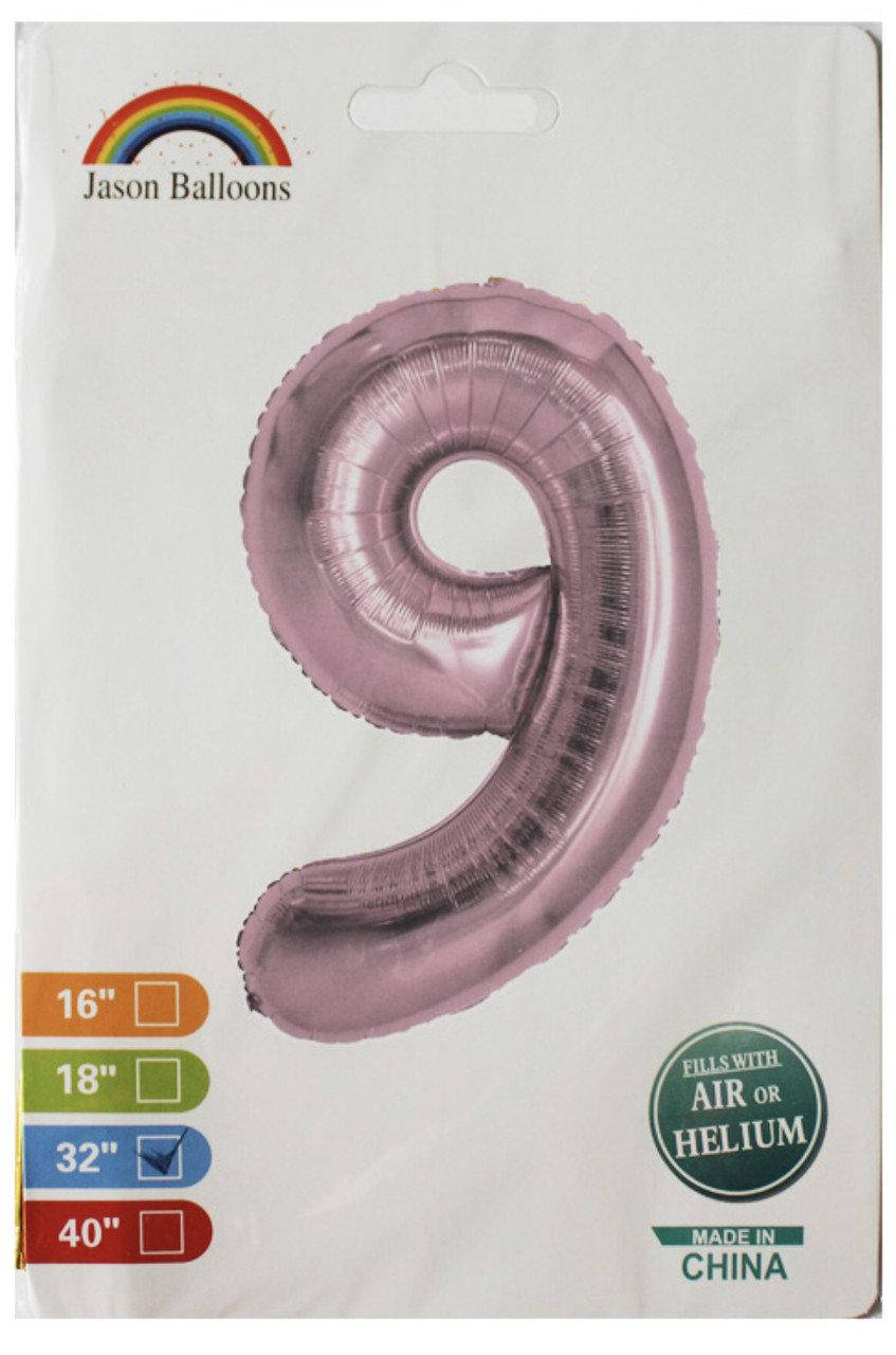 

Фольгированная цифра 9 розовое золото 70 см