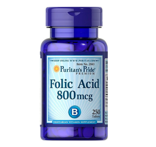 

Фолиевая кислота, Folic Acid, Puritan's Pride, 800 мкг, 250 таблеток
