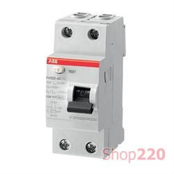 

УЗО 63А, 30мА, 2 полюса, тип АС, ABB FH202AC-63/0,03