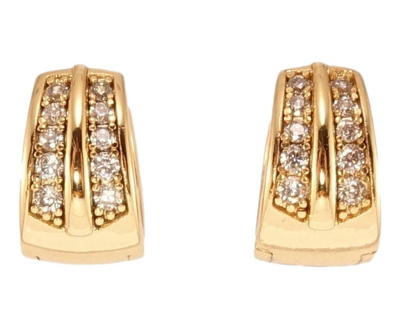

Серьги Xuping Позолота 18K колечки "Две дорожки циркония"