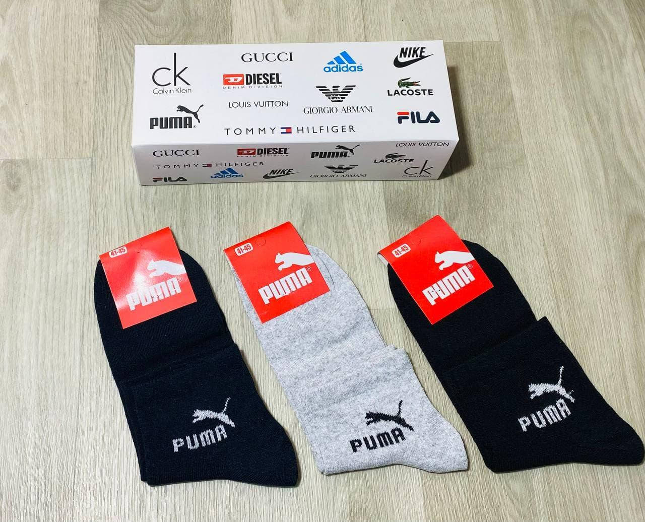 

Набор мужских демисезонных средних носочков Puma Турция размер 41-45 ассорти 9 пар, Разные цвета