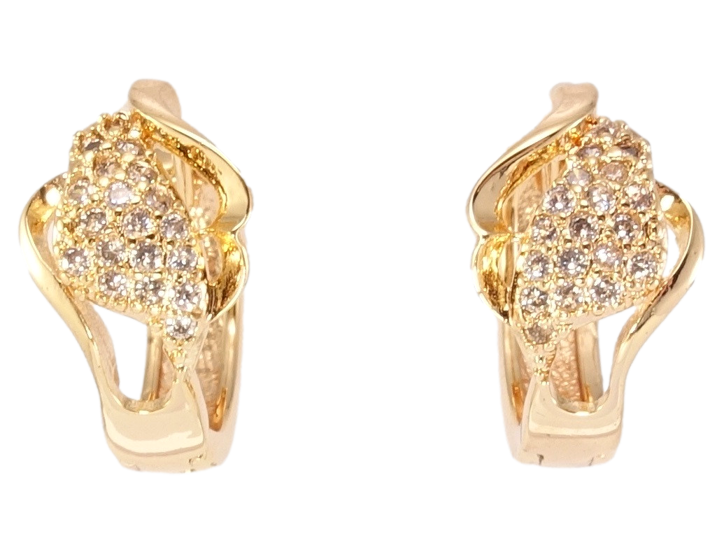 

Серьги Xuping M&L желтый оттенок колечки "Фантазийный орнамент с цирконием"