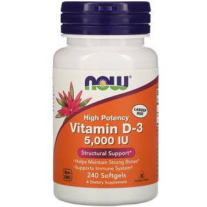 

Витамины Now Vitamin D3 5000 (240 капсул.)