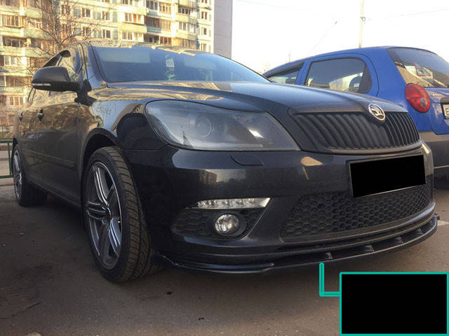 

Спойлер переднего бампера Skoda Octavia A5 RS 2009-2013, Черный