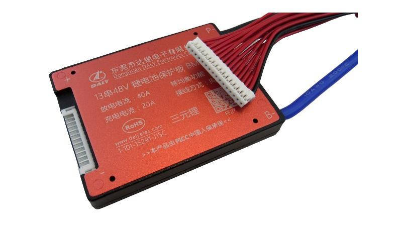 

Плата защиты заряда разряда BMS Daly Li-Ion 48V 40A 13S 80*60*12mm (17173)
