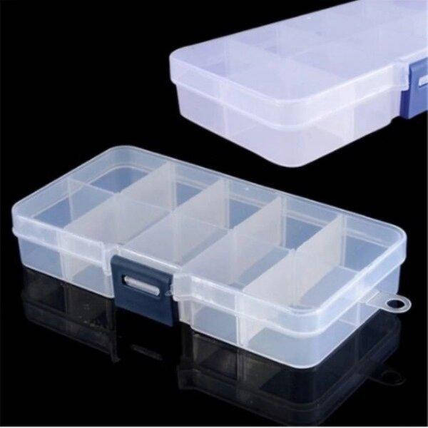 

12,5х6,3х2,2см на 10 ячеек пластиковая тара (контейнер, органайзер) для рукоделия и шитья (657-Л-0676)