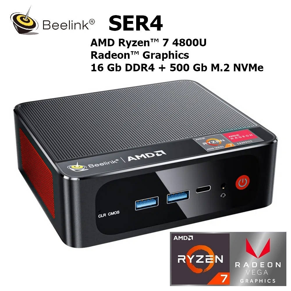 

Beelink SER4 Mini PC AMD Ryzen™ 7 4800U, 16GB+500GB
