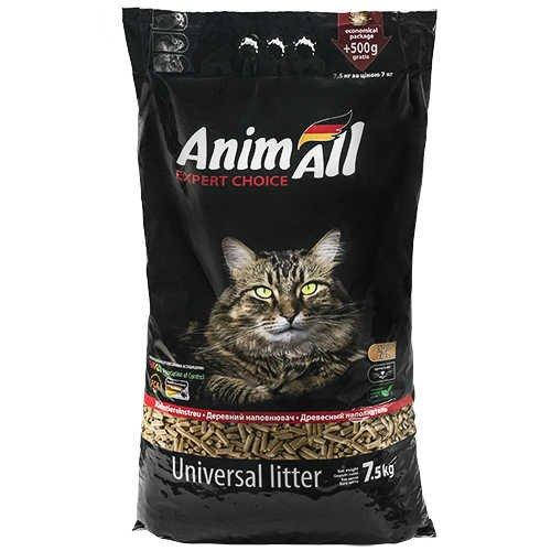 

Древесный наполнитель AnimAll для котов, 7.5 кг