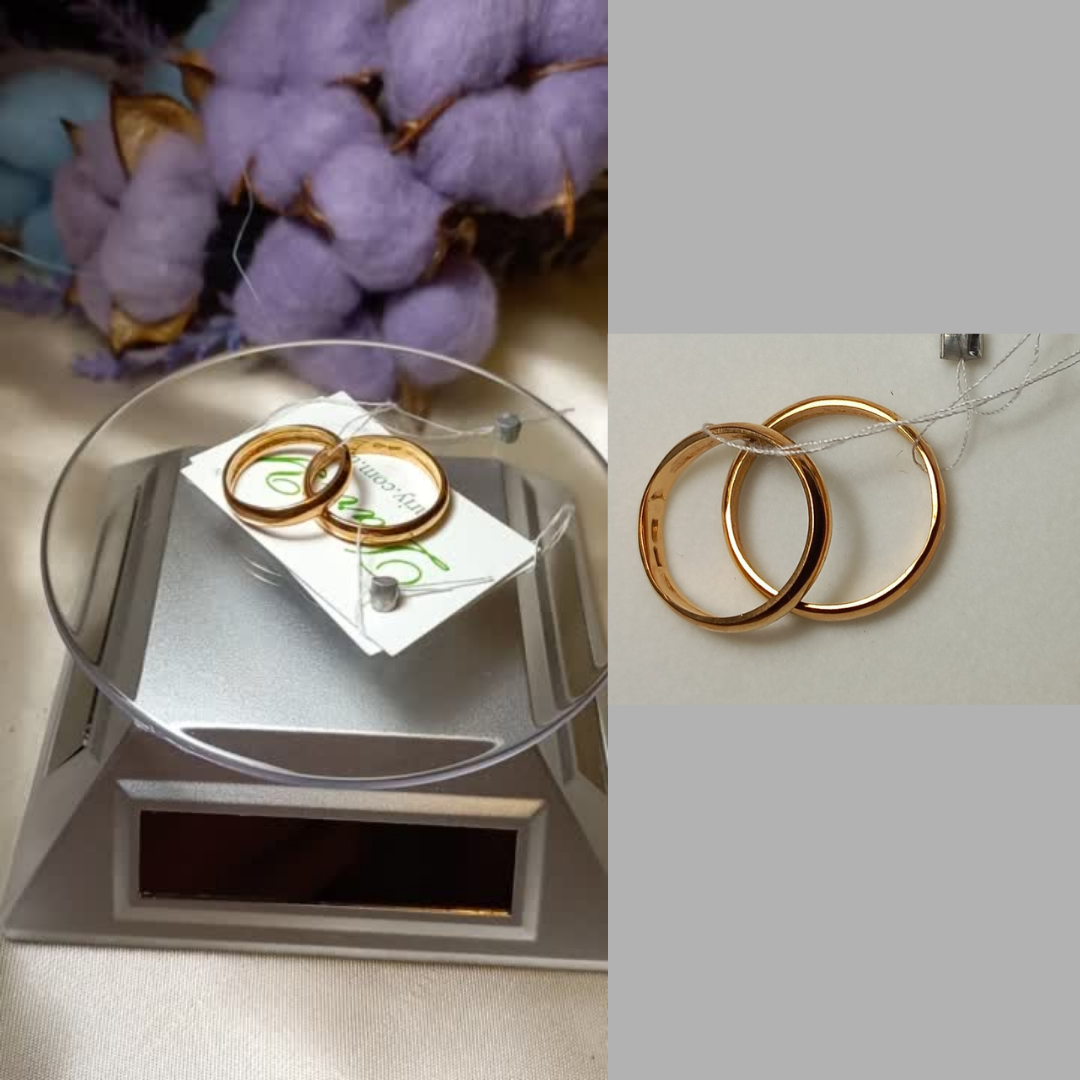 

Обручальные серебряные позолоченные кольца "Классик" цена за пару