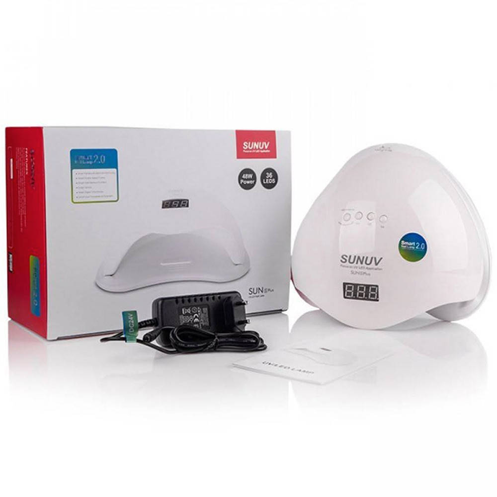 

Профессиональная оригинальная SUNUV SUN 5 PLUS 48 Вт LED/UV LED-лампа для маникюра White Original, Белый
