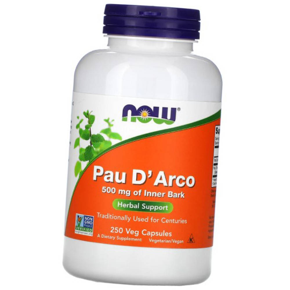 

Кора муравьиного дерева (По д'арко) NOW Pau D'Arco 500 mg of Innewr Bark 250 veg caps