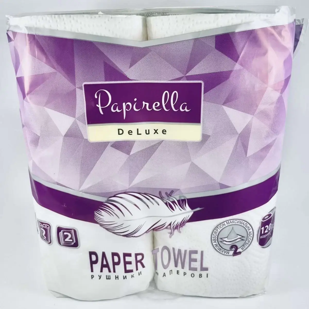 

Полотенце бумажный De Luxe Purple (2шт / уп; 12уп / м)