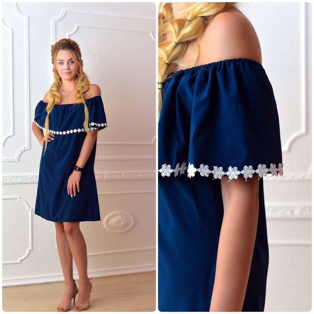 

Платье женское софт + кружево (40-46)(7цв) "VAZIR" недорого от прямого поставщика