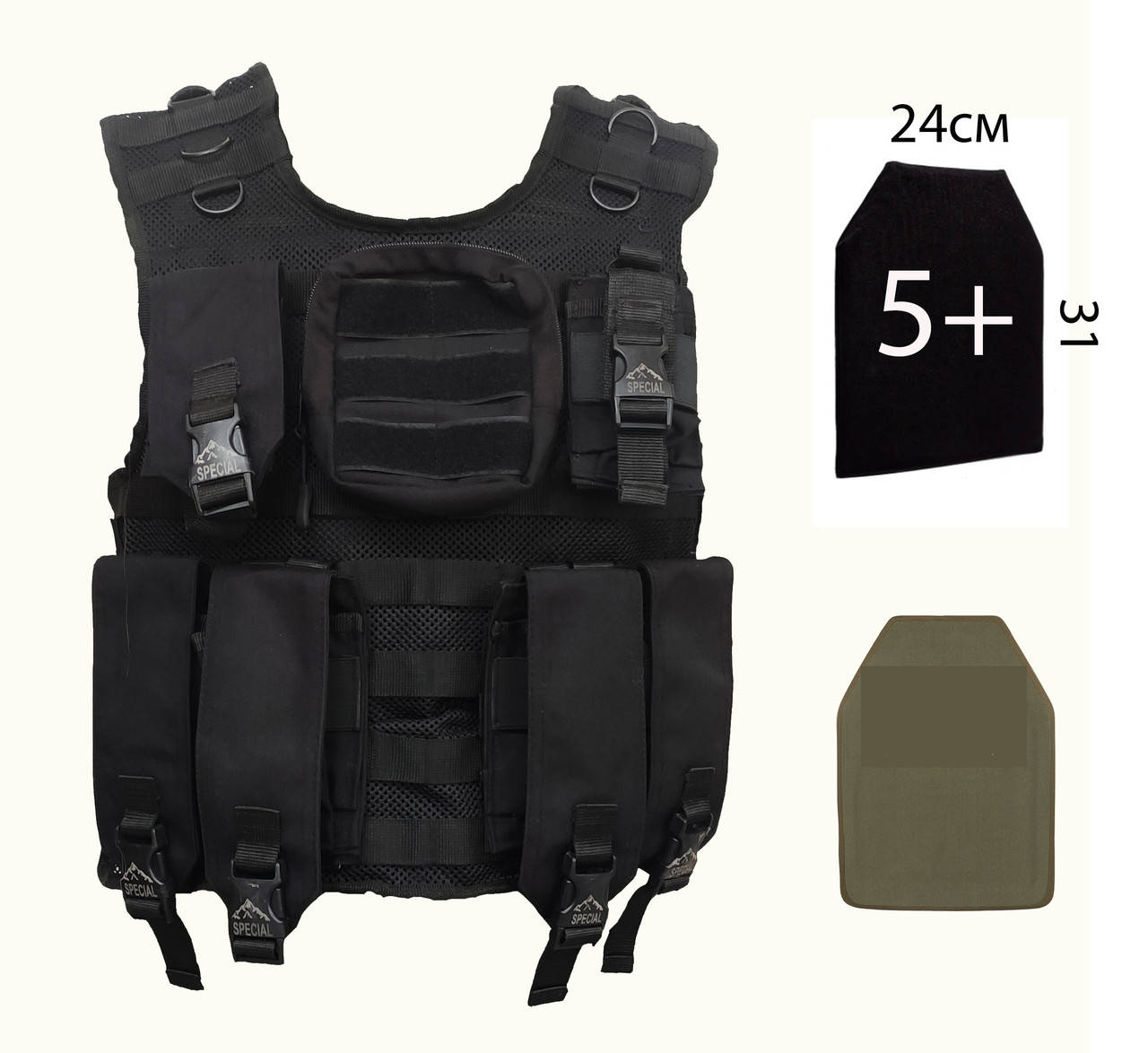 

Бронежилет 5+ класса разгрузка Cordura облегчённая летний