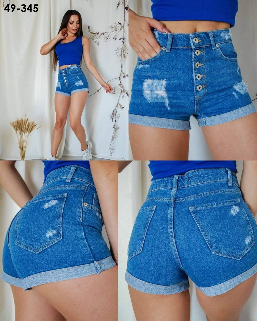 

Женские джинсовые шорты рваные, Синий