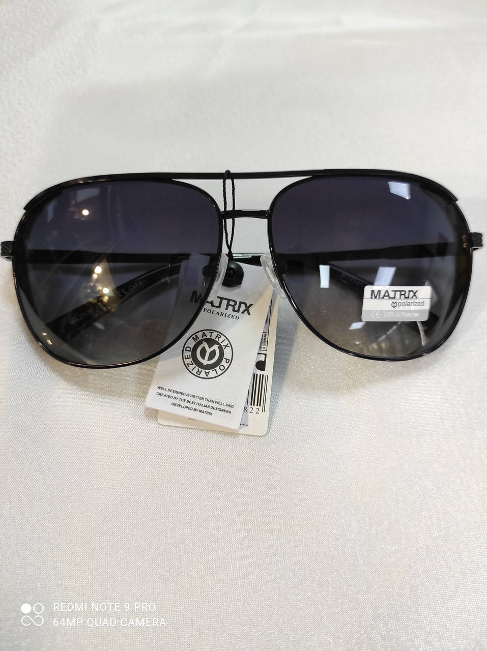 

Очки капля солнцезащитные Авиаторы Matrix Polarized,черные 8547, Черный
