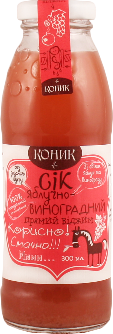 

Сок Яблочно-Виноградный Конек 0,3 л прямого отжима