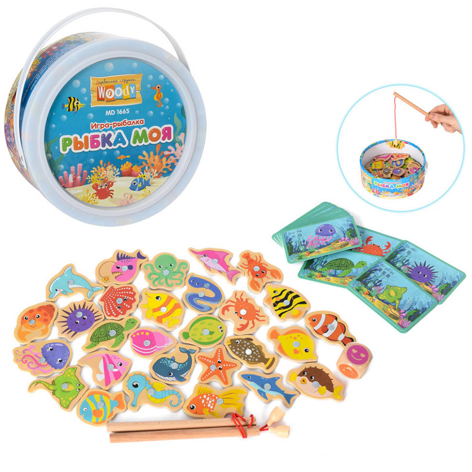 

Деревянная игрушка "Рыбалка" Woody MD 1665, Разные цвета