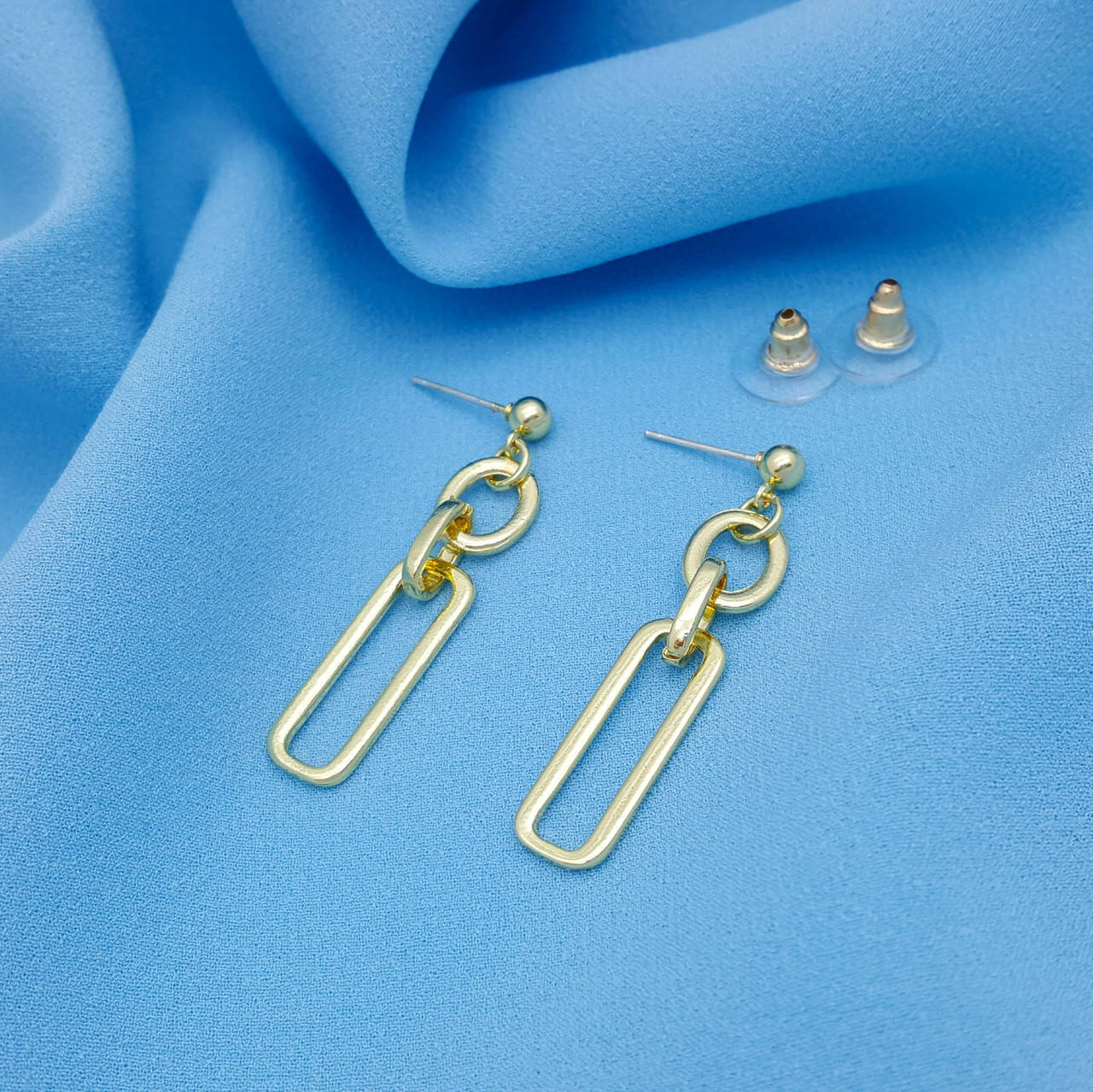 

Серьги гвоздики, Комбинированные, без камешков, под золото