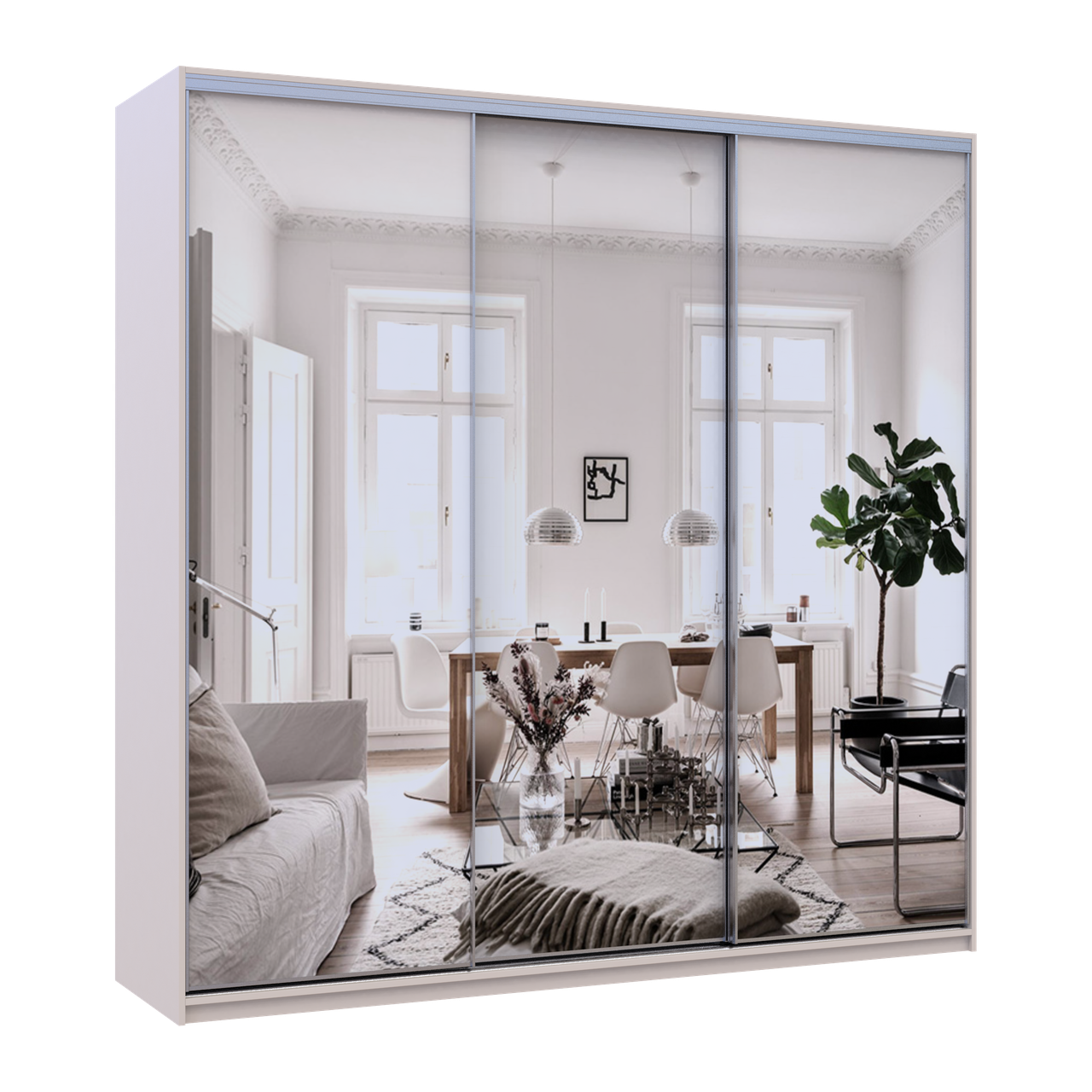 Шафа купе Doros Сіті Лайт Кашемір 3 Дзеркала 225х60х225 (80736386) 2