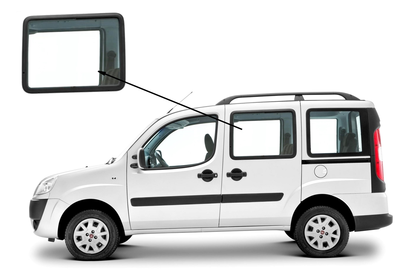 

Боковое стекло Fiat Doblo 2000-2010 переднее левое