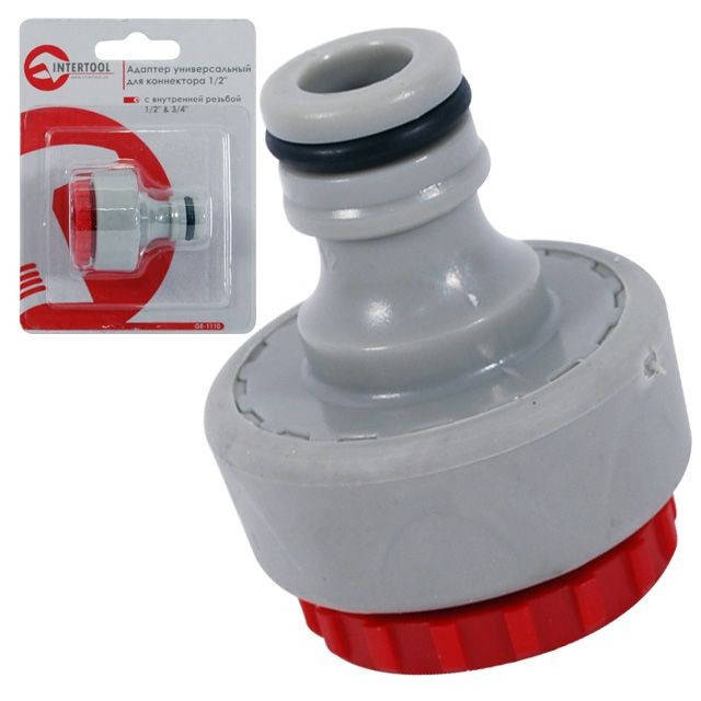 

Адаптер универсальный для конектора 1/2" с внутренней резьбой 1/2" & 3/4" INTERTOOL GE-1110