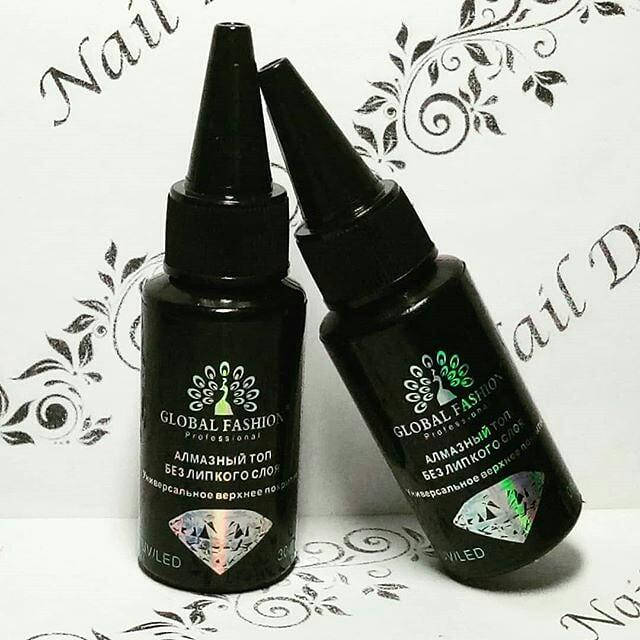 

Универсальное верхнее покрытие без липкого слоя топ/финиш, Diamond, 30 мл, Global Fashion алмазный топ
