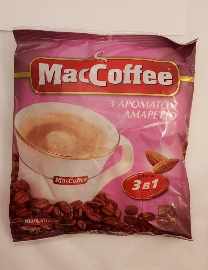 

Кофе растворимый MacCoffee Маккофе 3в1 Амаретто 20 пакетиков