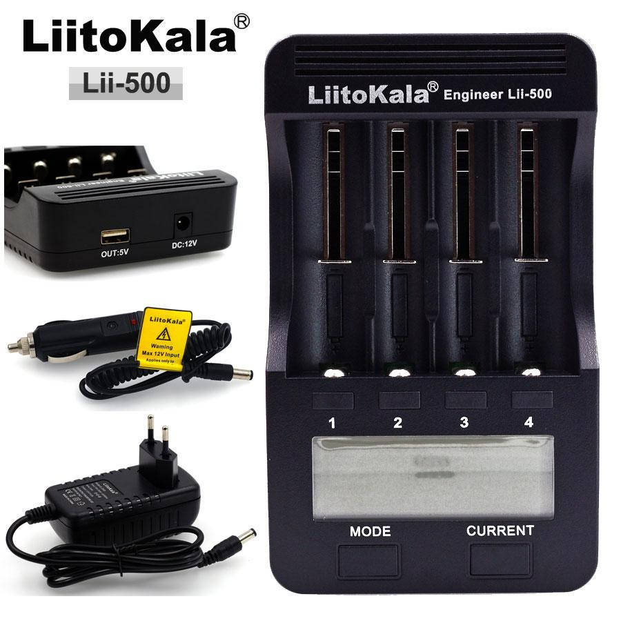 

Зарядное устройство LiitoKala Lii-500 с блоком питания для аккумуляторов и автоЗУ 18650 26650 AA AAA + БП