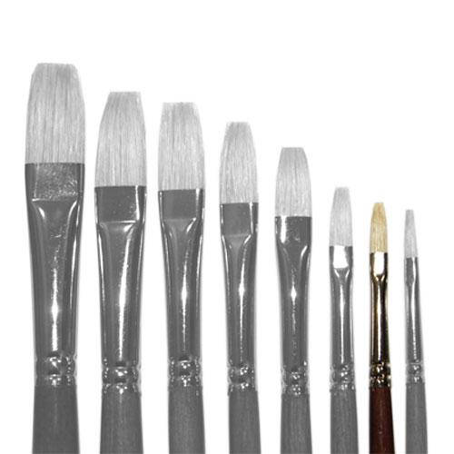 

Кисточка «Живопись» 2112 Щетина плоская № 04 длинная ручка белый ворс