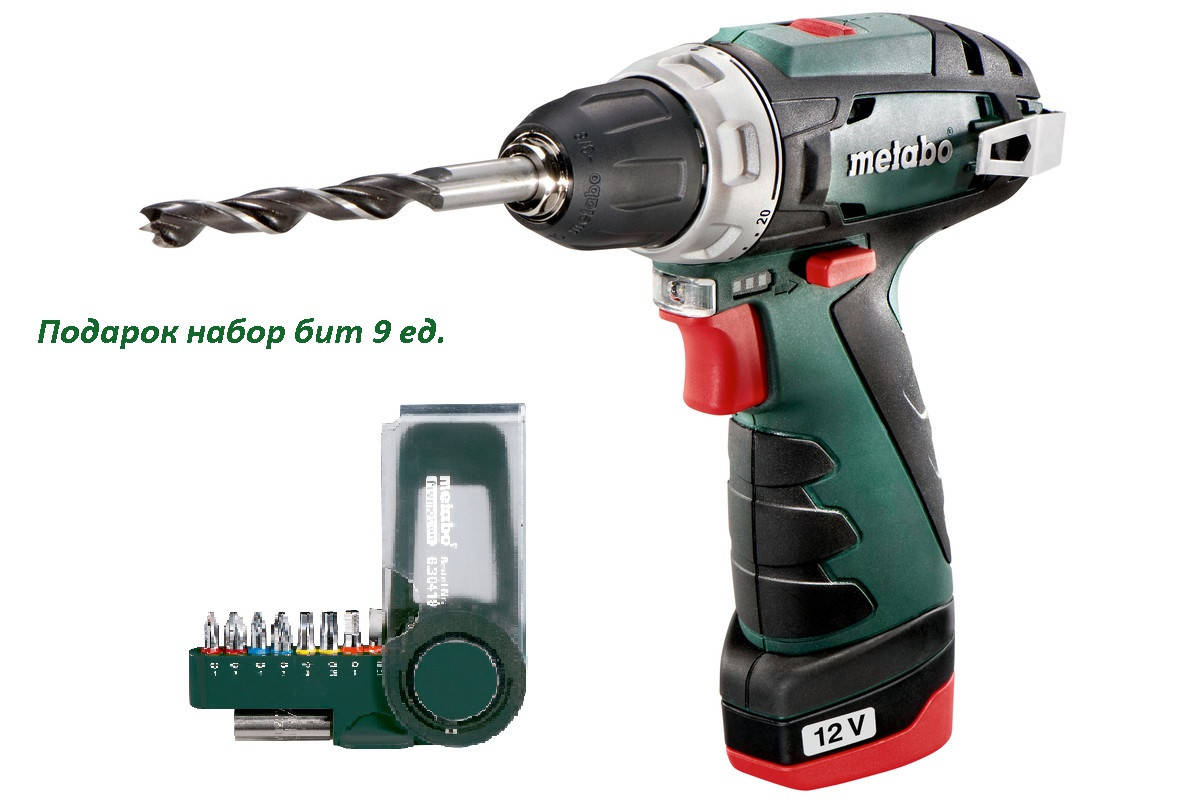 

Шуруповерт аккумуляторный POWERMAXX BS BASIC,12V 2X2AH LI-ION//Metabo
