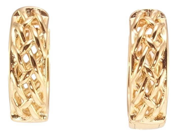 

Серьги Xuping Позолота 18K колечки "Плетенный орнамент"