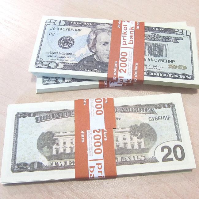 

Хит! Бутафорские Деньги 20 долларов 80 шт/уп, пачка баксов